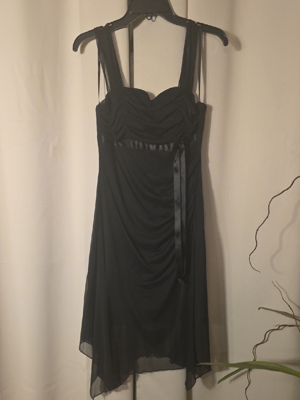 Collection B Black Asymmetrical Chiffon Dress